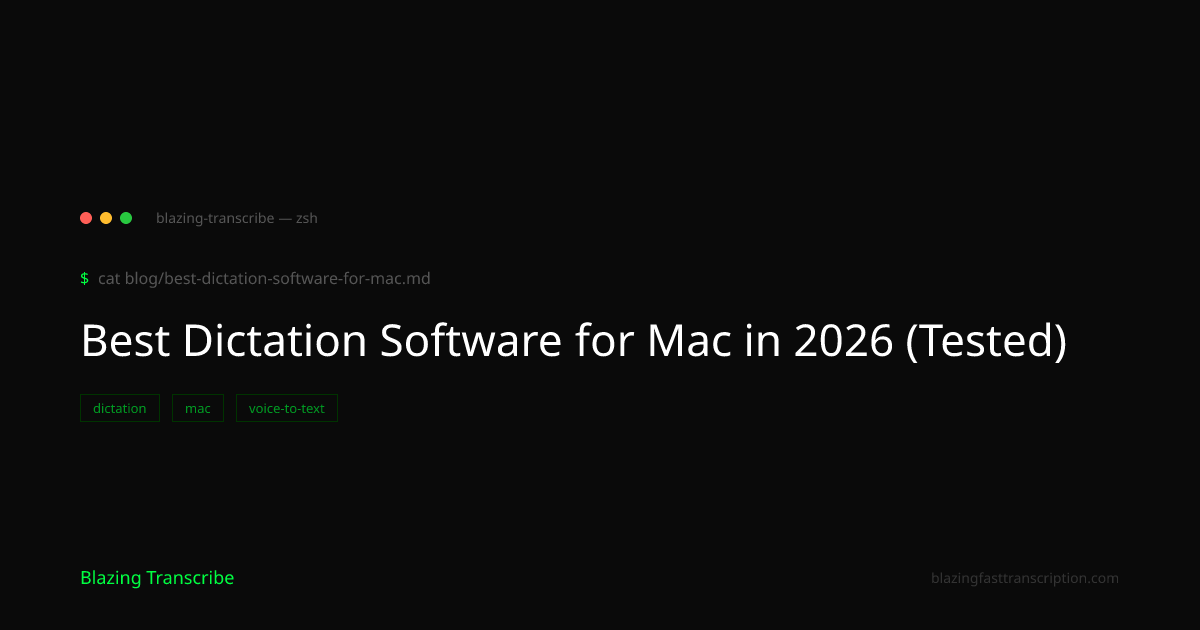 Best Dictation Software For Mac: Top Picks for 2026 — Blazing Transcribe